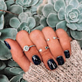 Miniatyrbild 3 av 4: 3 st/set Solros Stjärnmönster Öppna Midi Knuckle Ringar Bohemian Kvinnor Smycken