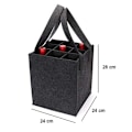 Miniatyrbilde 5 av 5: Gjenbrukbare handleposer for reiser, camping og piknik, perfekt gave til vinelskere 9 bottles Dark gray