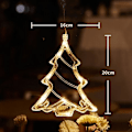 Miniatyrbilde 1 av 4: 2 stk LED julepynt - Julelysdekorasjon til vindu - Julesilhuetter til vindu - med sugekopper