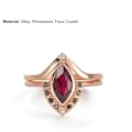 Pikkukuva 3 / 3: 2 kpl/settiä Rhinestone Retro Pari Sormukset Seos Punainen Prismatic Faux Crystal Sormukset Charmi Korut US 6