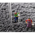 Miniatyrbillede 3 af 4: Ren Farve Høj og Lav Bunke Fortykket Husholdningsgulvmåtter, Skridsikker Absorberende Badeværelsesgulvmåtter (Rød, 50x80cm)