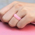 Miniatyrbild 2 av 5: 7 st. Dammode Silikon Mjuka Glittrande Fingerringar Fest Smycken Present Rose Red US 8