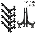 Miniatyrbillede 1 af 5: Piao 12 stk. staffelier af plast, tallerkenstativer, foldbare tallerkener, udstillingsstativer til præsentation af samleplader, skålholdere, bøger, P Black 5 inch