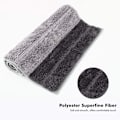 Miniatyrbild 2 av 5: Mikrofiber badrumsmatta, dörrmatta mjuk halkfri badrumsmatta, elegant lurvig randig badrumsmatta för badrum 50x80cm - (Gradient Grå),