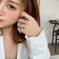 Miniatyrbillede 3 af 5: Kæde Ring Rustfri Justerbar Punk Stil Cool Hip Pop Multi-lags Smykker Til Forlovelse