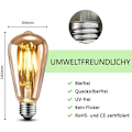 Miniatyrbild 2 av 5: Retro Edison LED-lampa ST64 Brun Dekoration (4W 220V 2700K(Varmvit))，för vardagsrum, sovrum, badrum, etc.