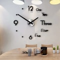 Miniatyrbild 1 av 5: Liten svart akryl väggdekal väggklocka hemmaklocka modern väggklocka mode väggklocka ramfri väggklocka, Dekorera