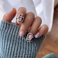 Miniatyrbild 5 av 5: Kvinnor Flickor Metall Ihålig Cool Blank Cubic Zirconia Inlagd Fingertopp Naglar Ring 1