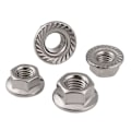 Miniatyrbild 4 av 4: 10 st Serrated Hex Flangmuttrar Blank Yta Hex Lås Muttrar (m5/m6/m8) M6