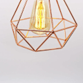 Miniatyrbild 5 av 5: Metallisk Diamantformad Hängande Ljushållare Modern E27 Taklampa Armatur för Sovrum Vardagsrum Bar Ros - Roséguld