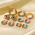 Miniatyrbillede 2 af 5: Ørering med regnbue-stil til sommeroutfit B1346 JDE2023245-