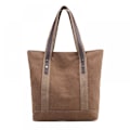 Miniatyrbillede 1 af 2: Kvinder&#39;s Lærred Skuldertasker Retro Casual Håndtasker Arbejde Taske Tote Punge A916-354 brown