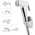 Pikkukuva 4 / 5: Käsisuihku Bidet Käsisuihku Bidet Monitoiminen WC Bidet Suihkupää Sarja Letkutelineellä ja Shattaf Seinäkiinnikkeellä AB