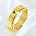 Miniatyrbillede 5 af 5: Kvinde Ring Unisex Rustfrit Stål Roterende Stressaflastende Fingerring Til Daglig Brug Black US 6