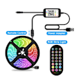 Miniatyrbillede 3 af 5: LED Strip Lys 5V Musikrytme Lysbånd USB Strip Lys (USB Knap 24 2 Meter)