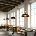 Miniatyrbild 3 av 5: Set med 3 Industriella Hängande Taklampor E27 Metallskärm för Sovrum Bar - Svart - Svart