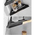 Miniatyrbillede 4 af 5: Sort Badeværelses Trekantet Kurv Rustfrit Stål Bruseværelse Hylde Fri Stansning Hjørne Bruseværelse Væghængt Toilet