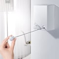 Miniatyrbild 5 av 5: Utdragbar klädstreck för tvättförvaring och torkning, icke-perforerad bärbar utdragbar klädstreck, (vit 4,2m)