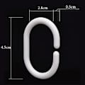 Miniatyrbild 4 av 5: Piao 30-pack Duschdraperiringar Gardin C-ringar Hängare Badrumsdraperi Loop Clip Slide (transparent) White