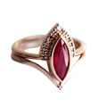 Miniatyrbillede 1 af 4: 2 stk./sæt Rhinestone Retro Par Ringe Legering Rød Prismatisk Faux Krystal Finger Ringe Charm Smykker US 9