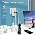 Miniatyrbillede 4 af 5: Total USB Multistikkontakt, 4000W (16A) strømskinne med USB, 3 USB-porte og 1 USB-C port (3 stikkontakter)