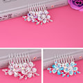 Miniatyrbilde 2 av 4: Innsatt Rhinestone Dame Hårkam Butterfly Insert Kam Brudeslør Blue D