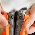 Miniatyrbilde 3 av 5: Multifunksjonell stor kapasitet enkel oppbevaringspose med nettlomme orange