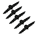Miniatyrbilde 1 av 4: 5 stk. Dørhåndtak i bladform, brukt for retro skap, skap, skap, etc (170mm, svart),