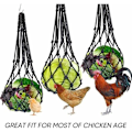 Pikkukuva 4 / 5: Heinäsyöttölaitteet, Nylon Chicken Fruit ja Vegetable Mesh Bag Hay Rack Kanan Coop Uusiokäyttöinen 57cm 2 kpl Musta