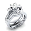 Miniatyrbild 3 av 3: Elegant Damring för Kvinnor, Anti-Deformation Smycke med Rhinestone Inlägg, Glittrande Ring för Bröllop Size 9
