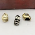 Pikkukuva 3 / 4: Ontto Kuparinen Ripustuskoru Partainen Kallo Pieni Koriste Koru DIY-Avaimenperälle Narulle Brass
