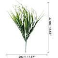 Miniatyrbillede 2 af 5: 6 stk. kunstig grøn plante simulation græs 7 plastik gafler grøn hvedegræs kryptering 7 gafler 98 blade,