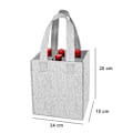 Miniatyrbilde 3 av 3: Gjenbrukbare handleposer for reiser, camping og piknik, perfekt gave til vinelskere 6 bottles Light gray