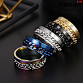 Miniatyrbillede 4 af 5: Unisex Mode Titanium Stål Romertal Twist Kæde Ring Fest Smykker Gave Multicolor US 8