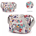 Miniatyrbillede 3 af 3: Afslappet nylon blomster skuldertaske til kvinder crossbody taske messenger tasker rejse håndtasker med justerbar rem vandtæt A916-342 A