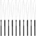 10 Pack Hårförlängnings Loop-Nål Trådare Draghåksverktyg