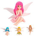 Miniatyrbild 1 av 5: 4-pack Blomsterfe Statyer Cartoon Hög Simulation Realistisk Flygande Ving Tredimensionell Dekorativ Harts Blomsterfe Miniatyrer Mikrolandskap