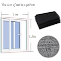 Miniatyrbilde 2 av 4: 3 stk. Myggnett for Vindu, 150 x 200 cm Insektnett med 3 Limbånd, Sommer Fluer Bugg Myggnett Beskytter DIY for Kontor Hjem (