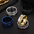 Miniatyrbillede 5 af 5: Unisex Mode Titanium Stål Romertal Twist Kæde Ring Fest Smykker Gave Multicolor US 9