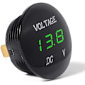 Miniatyrbild 3 av 5: Vattentät voltmeter, rund LED-digital display spänningstestare för bil motorcykel RV lastbil DC 12V-24V - Grön