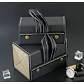 Miniatyrbillede 4 af 5: Multifunktionel multi-netværk smykker briller opbevaringsboks high-end kvalitet briller etui-B brun