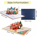 Miniatyrbild 2 av 5: Paket med Merry Christmas Pop Up-kort, 14 x 20 cm handgjorda 3D-julkort Pop Up-julkort med kuvert a