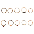 Pikkukuva 1 / 4: 10 kpl/setti Naisten Punk Vintage Strass kaiverrettu ontto Midi Knuckle Ring Set Gold