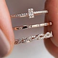 Miniatyrbild 2 av 5: 3 st/set Criss Cross Cubic Zirconia Inlagd Staplingsring Bröllop Brud Smycken US 8