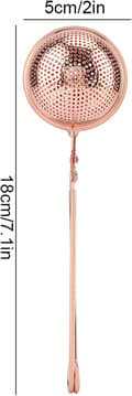 Miniatyrbilde 3 av 5: 1 stk 304 rustfritt stål te-kule rosegull tefilter nål