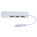 Miniatyrbillede 2 af 4: 3 Ports Micro USB 2.0 Hub til RJ45 Netværk Ethernet Adapter til Android Tablets