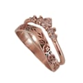 Miniatyrbild 1 av 5: 1 Par Fingercirkel Solid Färg Romantisk V-Form Girlandform Matchande Kvinnor Cirkelset Bröllopspresent Rose Gold US 7
