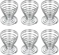 6 st Äggkoppar i rostfritt stål med spiralform