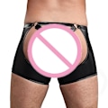 Miniatyrbillede 2 af 4: Punk Gotisk Seksuel PVC Shorts Mænd Sort Wetlook Trusser Hul Gays Erotiske Boxers Stangdans Kostume Kunstlæder Spil Uniform XL