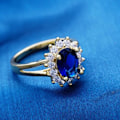 Miniatyrbild 4 av 5: Bröllopsring fint utförande smycken present kvinnor elegant strass fingerring för bal Black Size 8